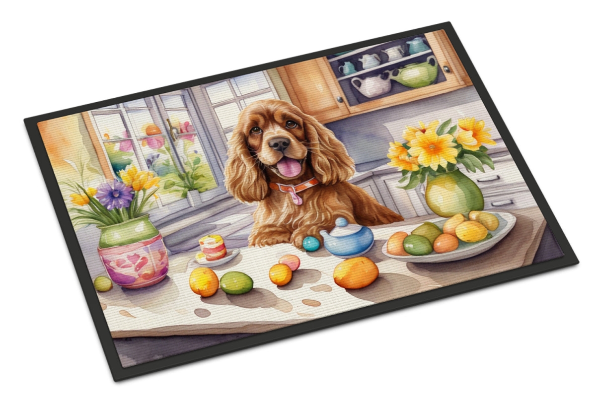 DAC6793JMAT 24 x 36 in. Decorating Easter Cocker Spaniel Doormat