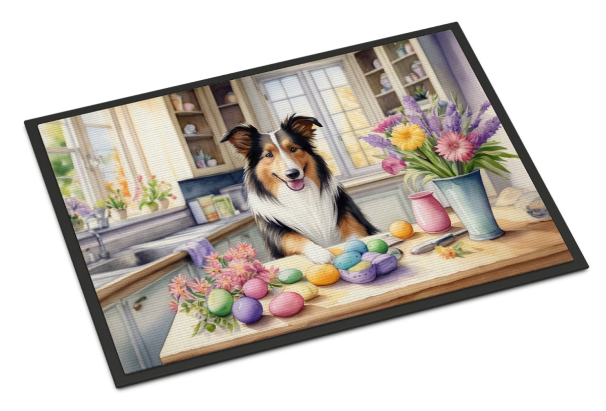 DAC6795JMAT 24 x 36 in. Decorating Easter Collie Doormat