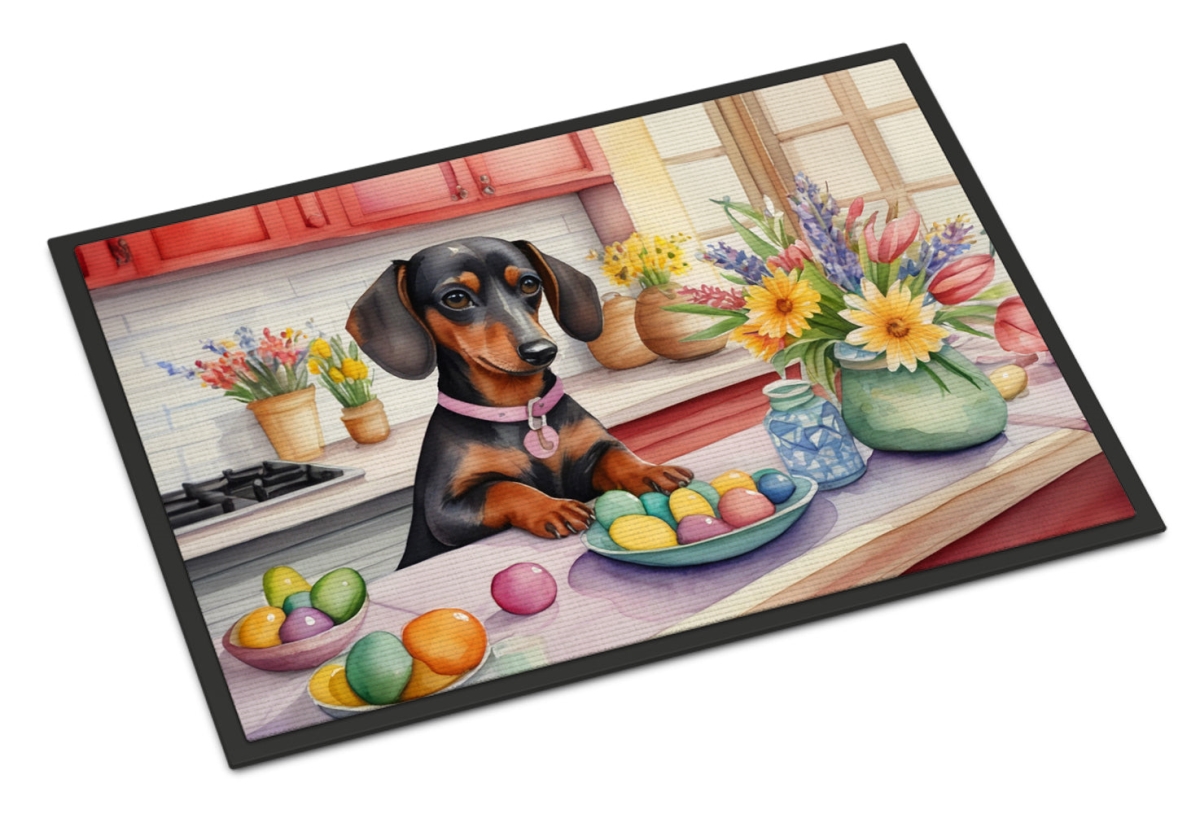DAC6799JMAT 24 x 36 in. Decorating Easter Dachshund Doormat