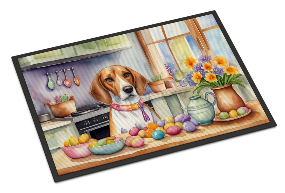 24 x 36 in. Decorating Easter English Foxhound Doormat