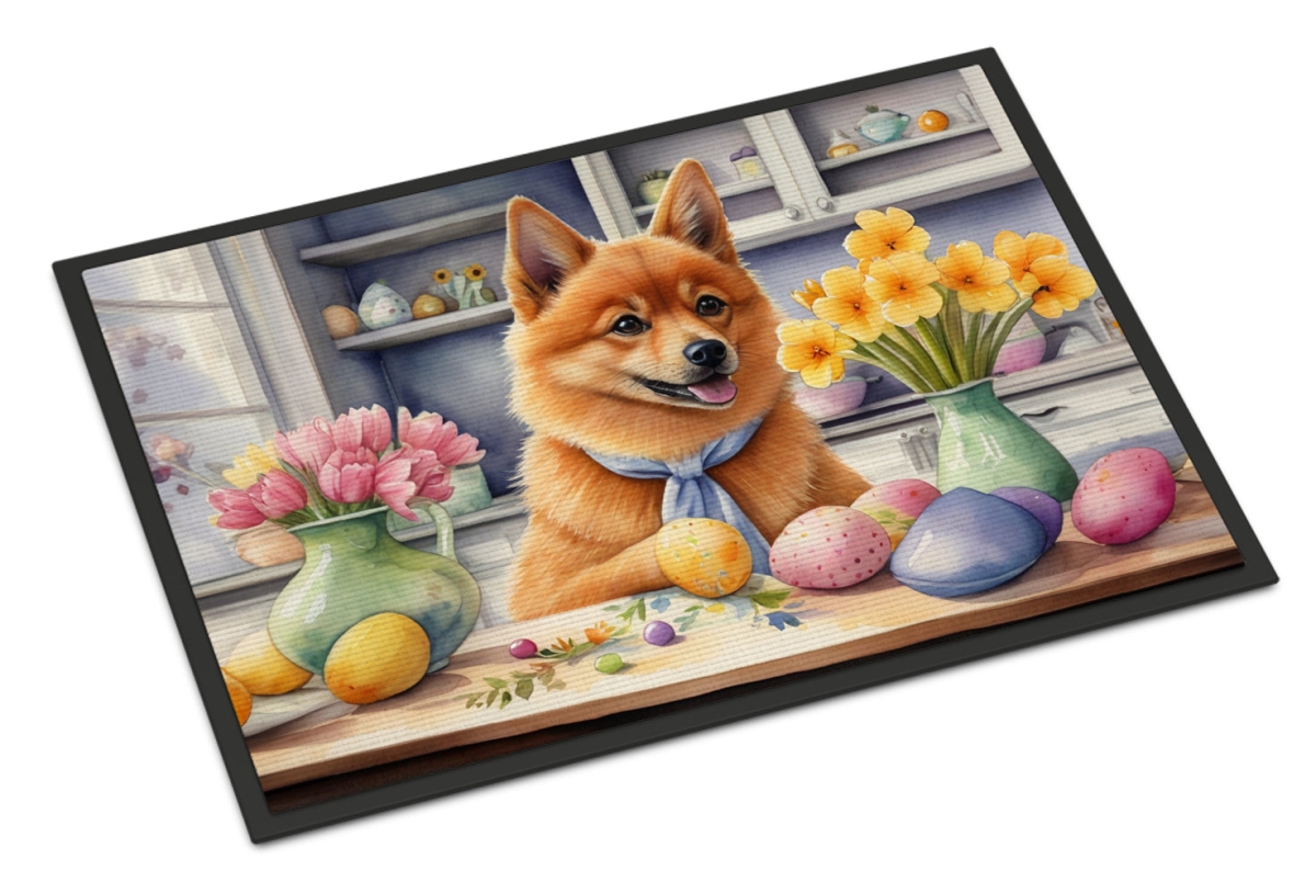 DAC6811JMAT 24 x 36 in. Decorating Easter Finnish Spitz Doormat
