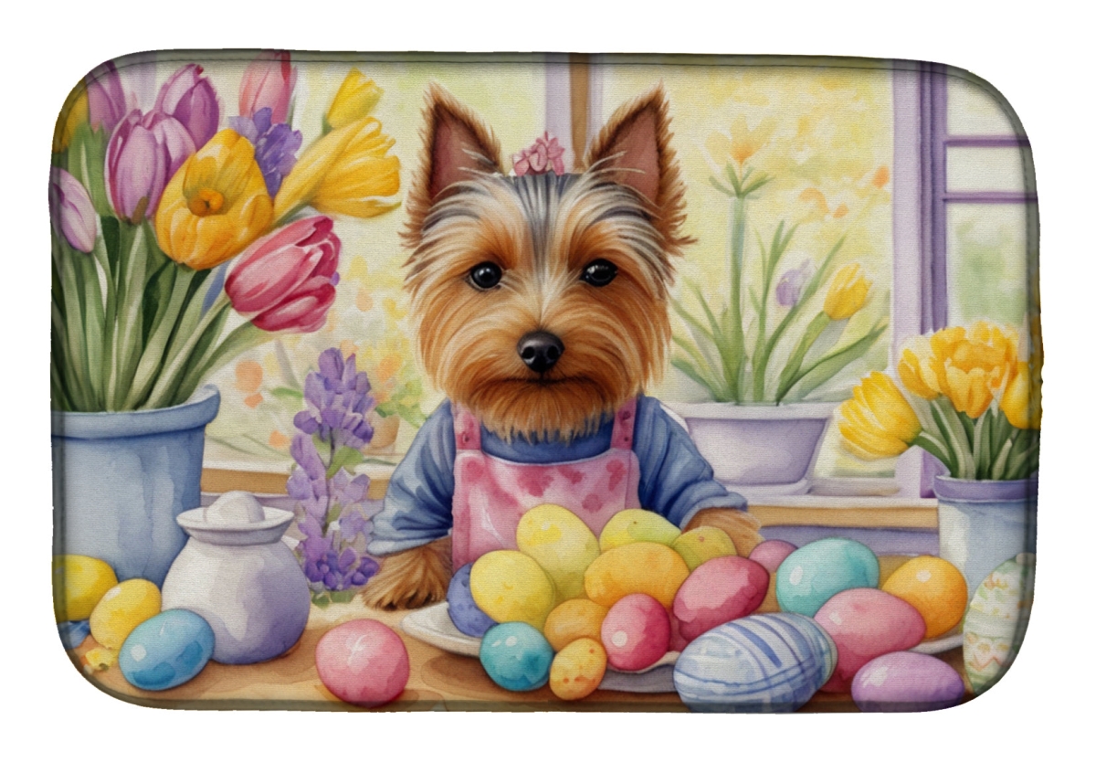 Picture of Carolines Treasures DAC6904DDM 21 x 14 in. Decorating Easter Silky Terrier Dish Drying Mat