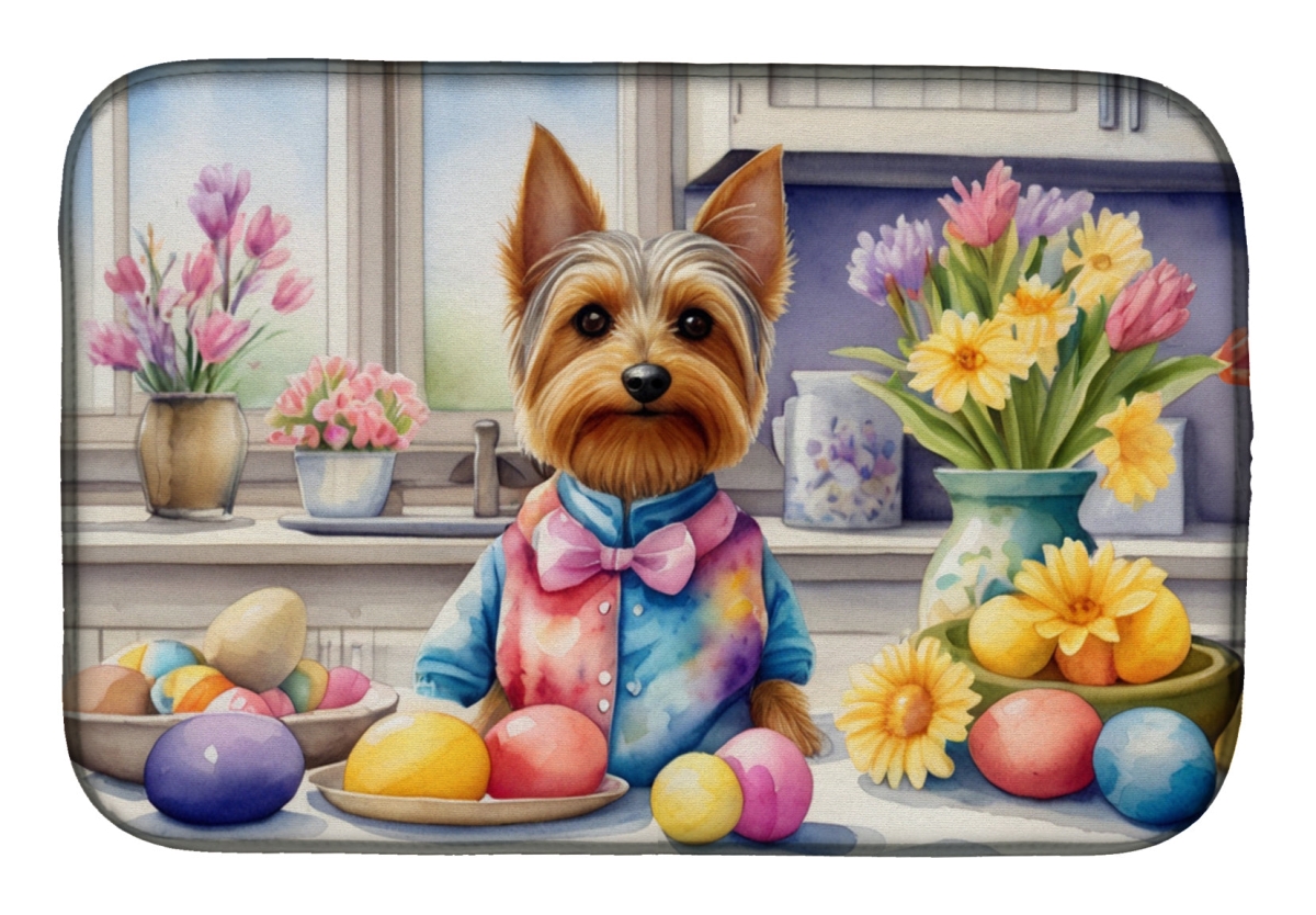 Picture of Carolines Treasures DAC6905DDM 21 x 14 in. Decorating Easter Silky Terrier Dish Drying Mat