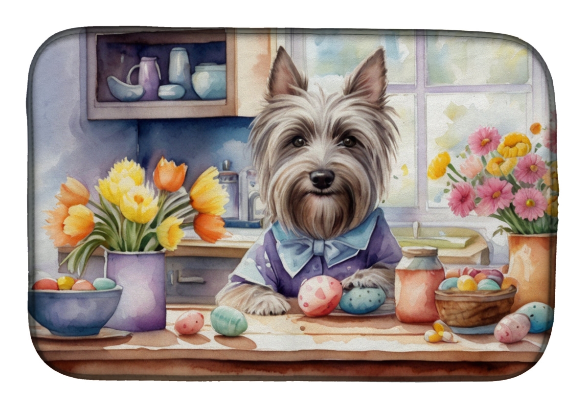 Picture of Carolines Treasures DAC6906DDM 21 x 14 in. Decorating Easter Skye Terrier Dish Drying Mat
