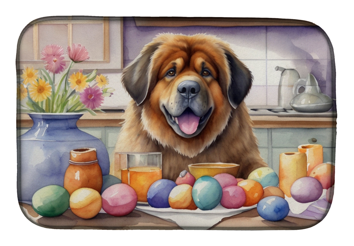 Picture of Carolines Treasures DAC6911DDM 21 x 14 in. Decorating Easter Tibetan Mastiff Dish Drying Mat