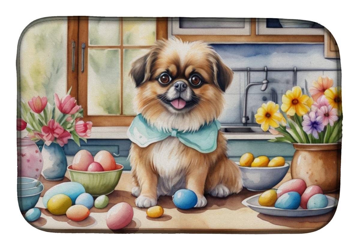 Picture of Carolines Treasures DAC6912DDM 21 x 14 in. Decorating Easter Tibetan Spaniel Dish Drying Mat
