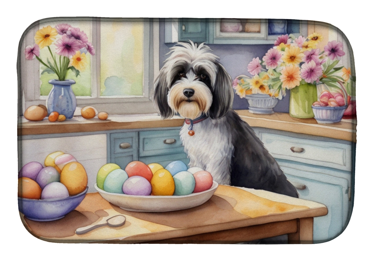 Picture of Carolines Treasures DAC6913DDM 21 x 14 in. Decorating Easter Tibetan Terrier Dish Drying Mat