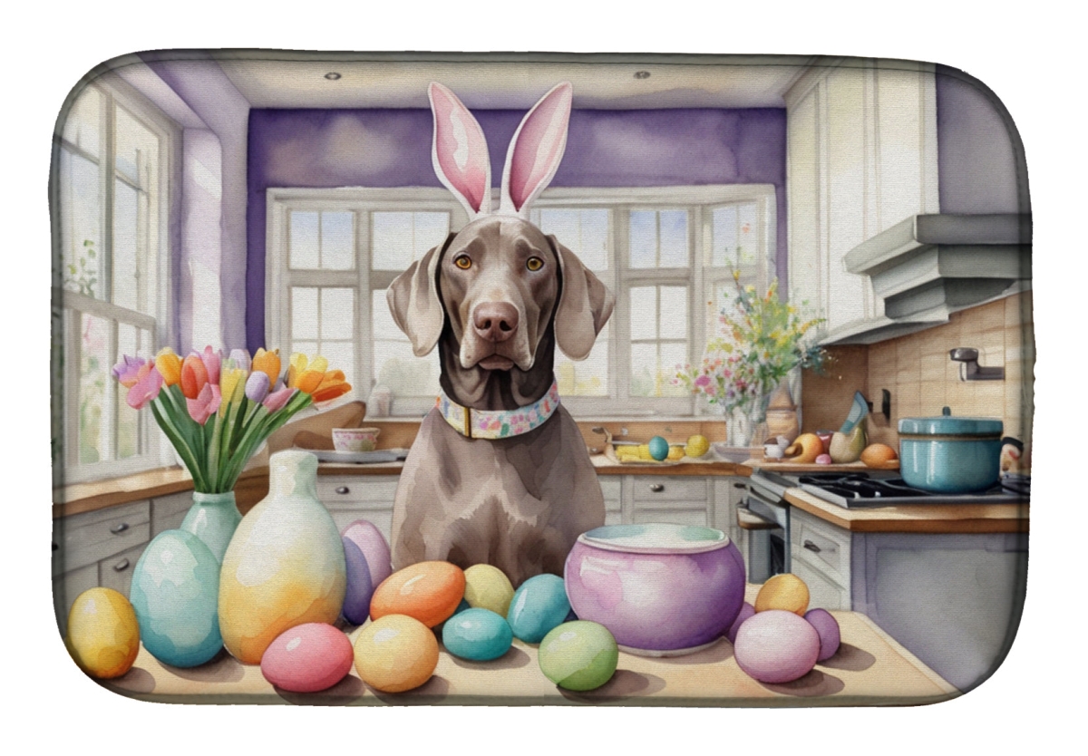 Picture of Carolines Treasures DAC6915DDM 21 x 14 in. Decorating Easter Weimaraner Dish Drying Mat