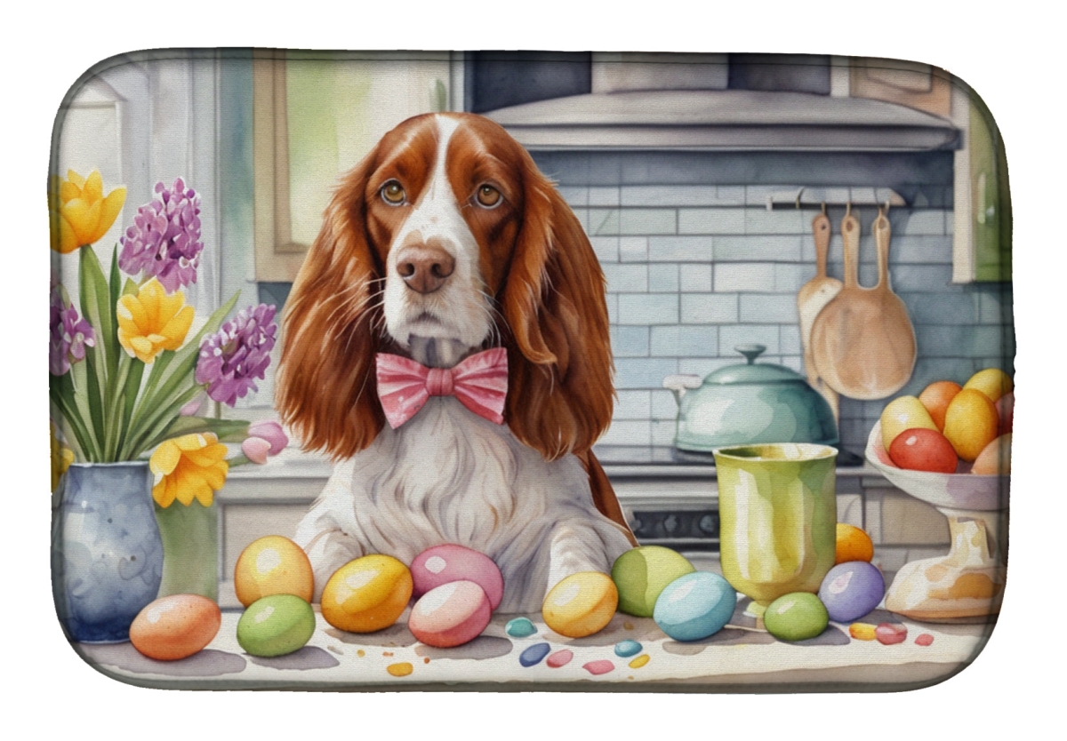 Picture of Carolines Treasures DAC6916DDM 21 x 14 in. Decorating Easter Welsh Springer Spaniel Dish Drying Mat