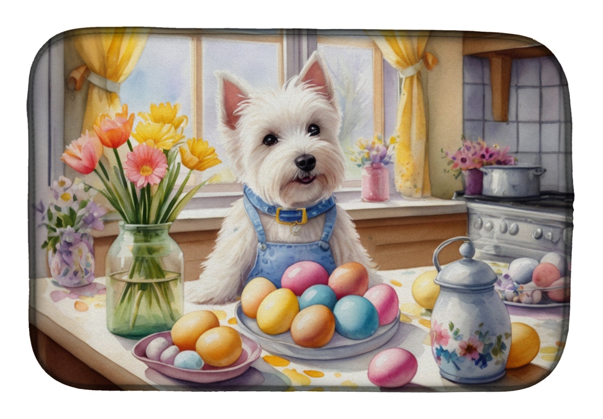 Picture of Carolines Treasures DAC6917DDM 21 x 14 in. Decorating Easter Westie Dish Drying Mat