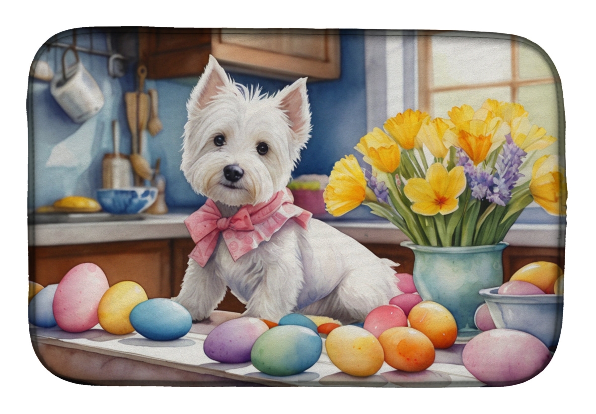 Picture of Carolines Treasures DAC6918DDM 21 x 14 in. Decorating Easter Westie Dish Drying Mat