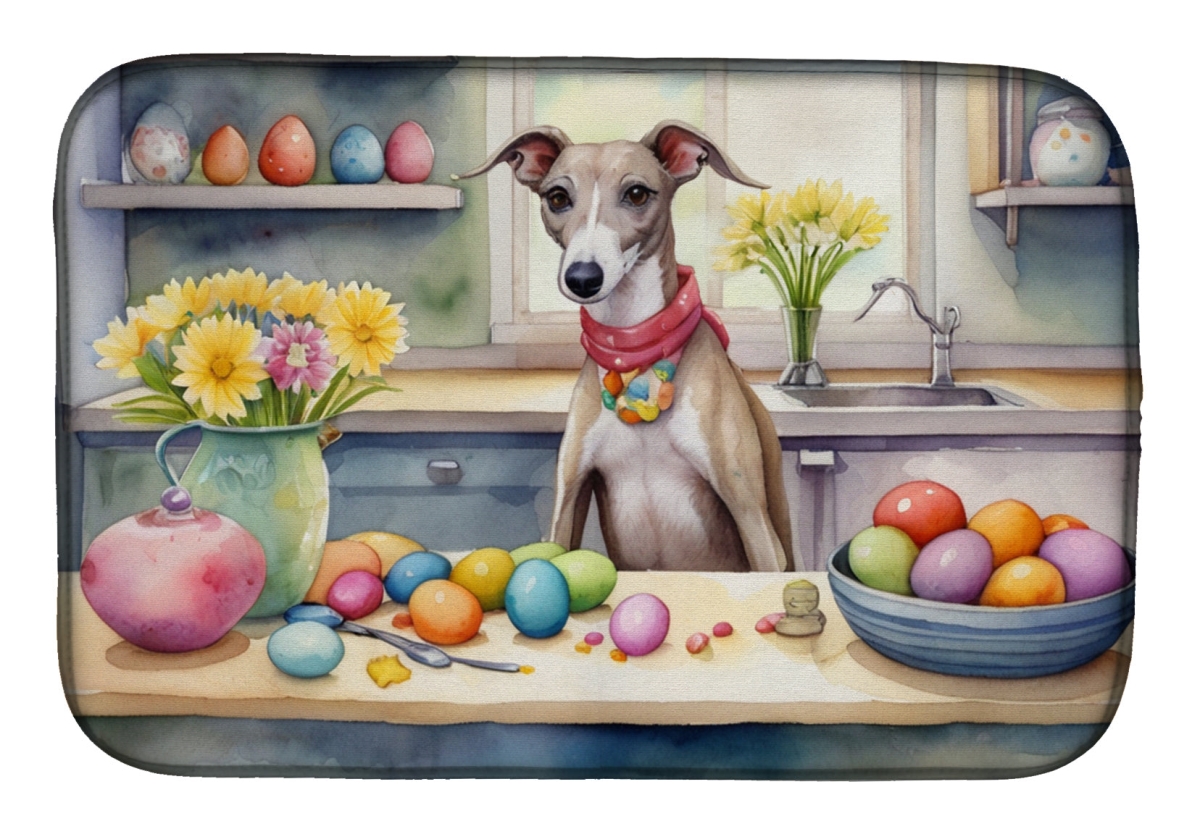 Picture of Carolines Treasures DAC6919DDM 21 x 14 in. Decorating Easter Whippet Dish Drying Mat