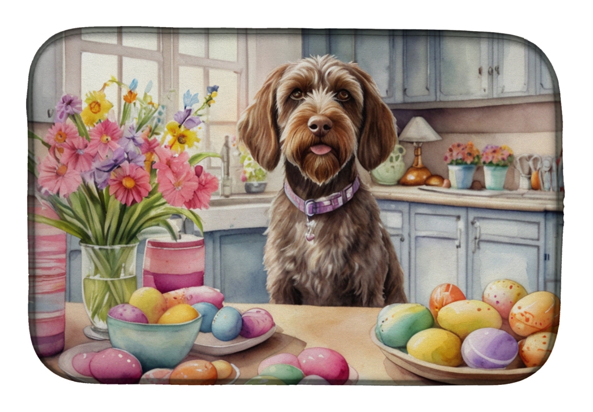Picture of Carolines Treasures DAC6920DDM 21 x 14 in. Decorating Easter Wirehaired Pointing Griffon Dish Drying Mat