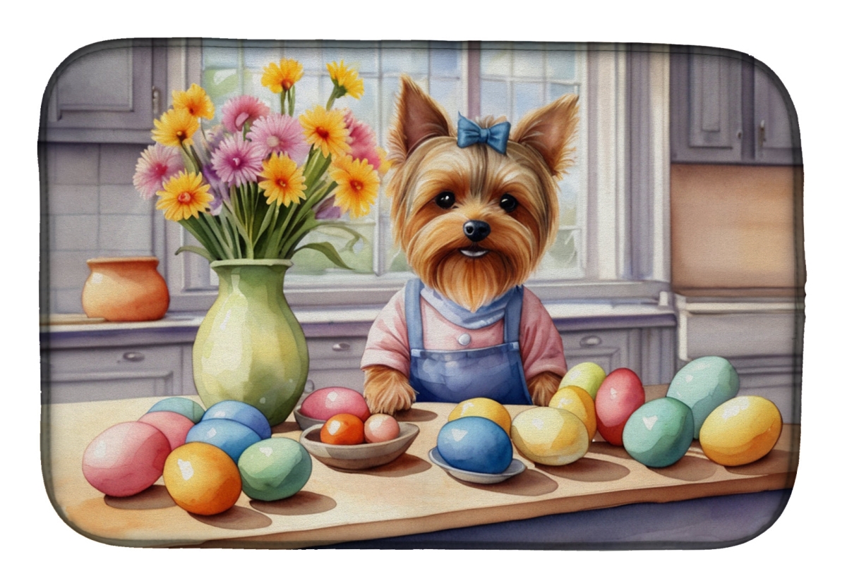 Picture of Carolines Treasures DAC6921DDM 21 x 14 in. Decorating Easter Yorkshire Terrier Dish Drying Mat