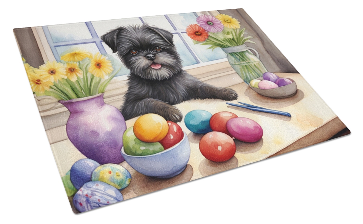 DAC6737LCB 15 x 12 in. Decorating Easter Affenpinscher Glass Cutting Board