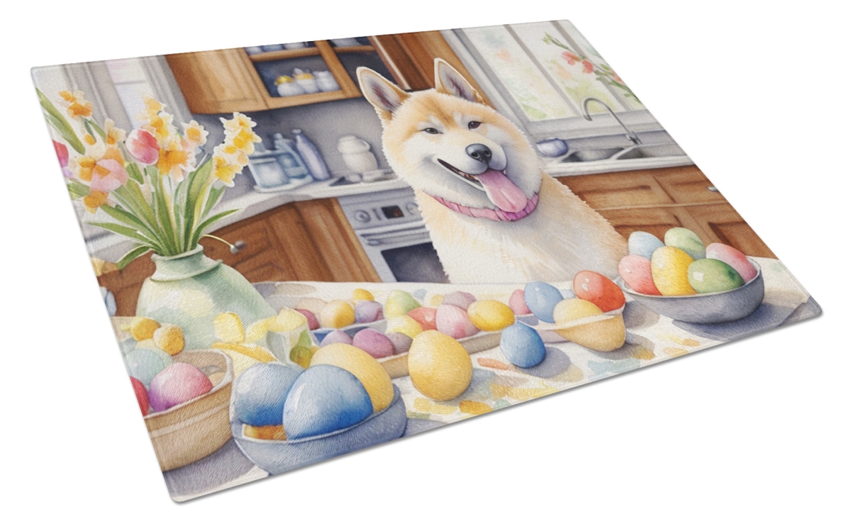DAC6740LCB 15 x 12 in. Decorating Easter Akita Glass Cutting Board