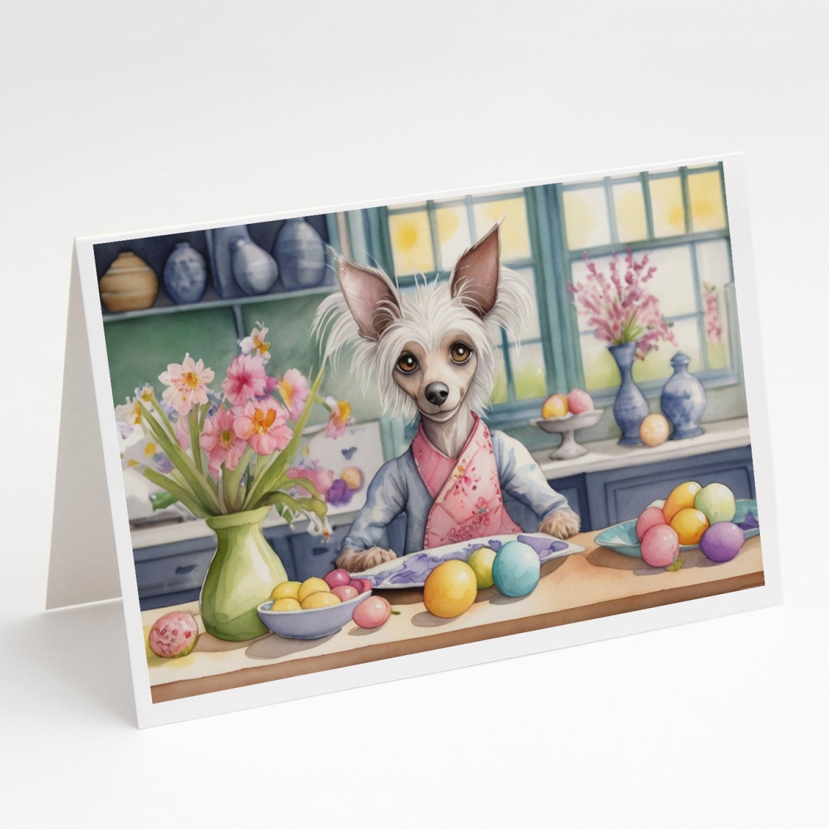 DAC6790GCA7P 5 x 7 in. Decorating Easter Chinese Crested Greeting Cards - Pack of 8