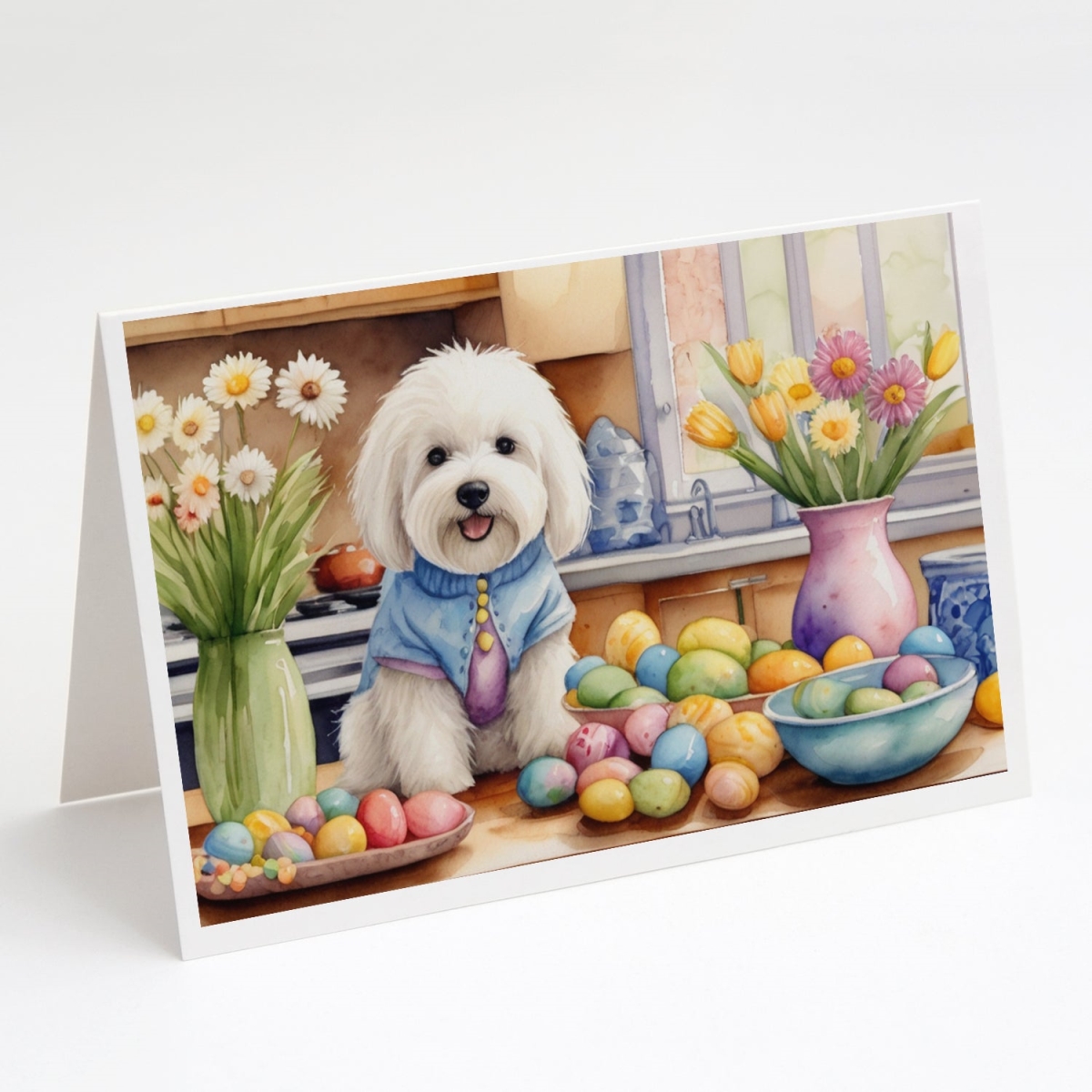 5 x 7 in. Decorating Easter Coton De Tulear Greeting Cards - Pack of 8