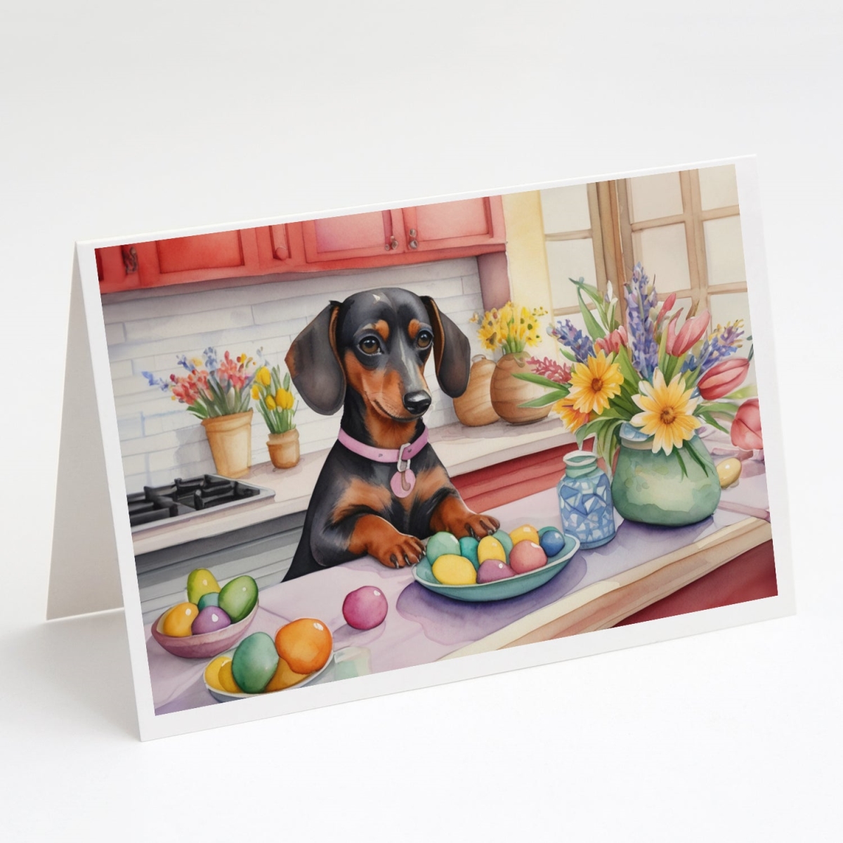 5 x 7 in. Decorating Easter Dachshund Greeting Cards - Pack of 8