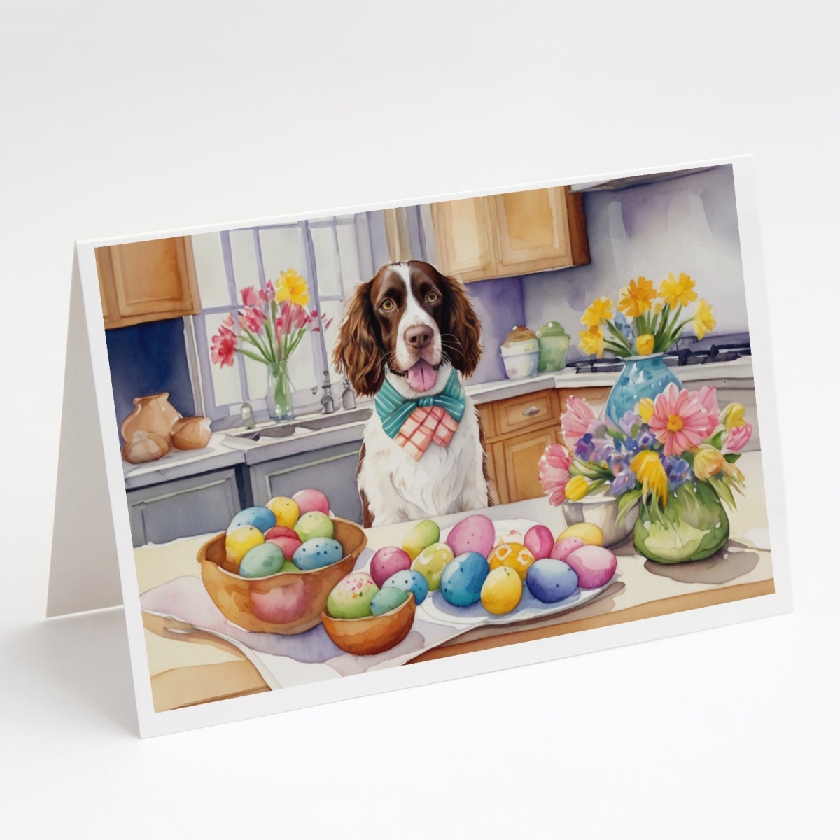DAC6810GCA7P 5 x 7 in. Decorating Easter English Springer Spaniel Greeting Cards - Pack of 8