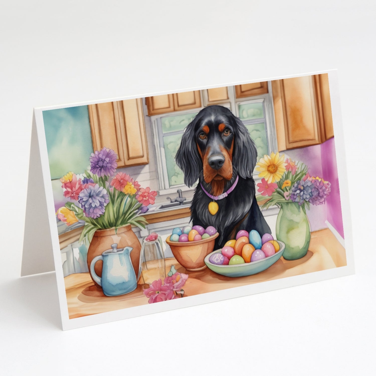 5 x 7 in. Decorating Easter Gordon Setter Greeting Cards - Pack of 8