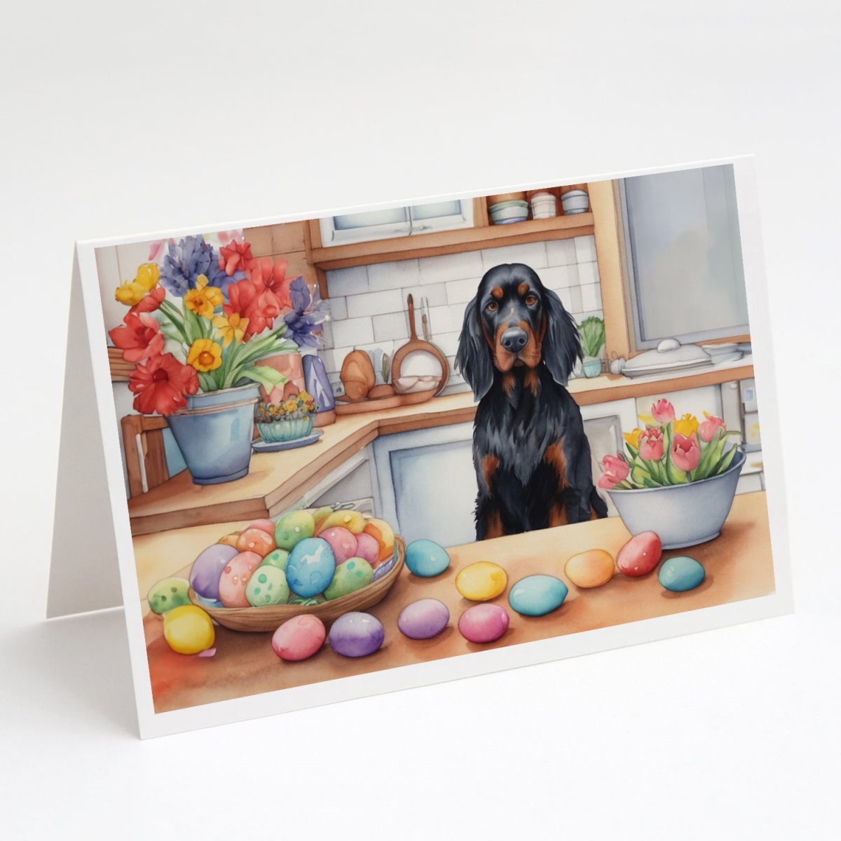 DAC6825GCA7P 5 x 7 in. Decorating Easter Gordon Setter Greeting Cards - Pack of 8