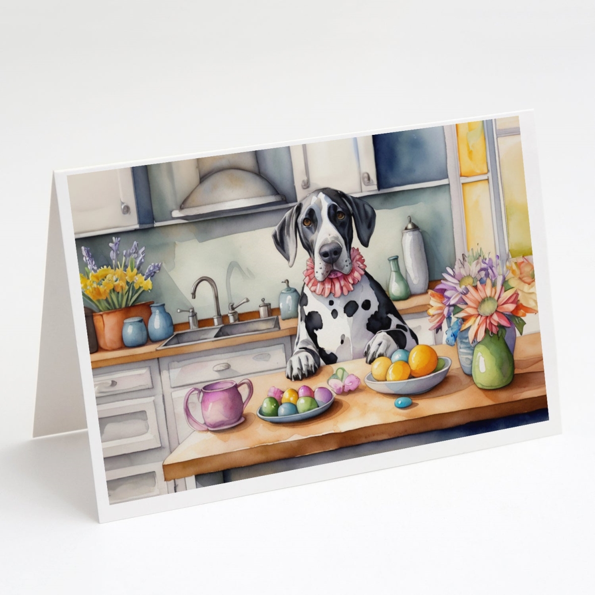 5 x 7 in. Decorating Easter Great Dane Greeting Cards - Pack of 8