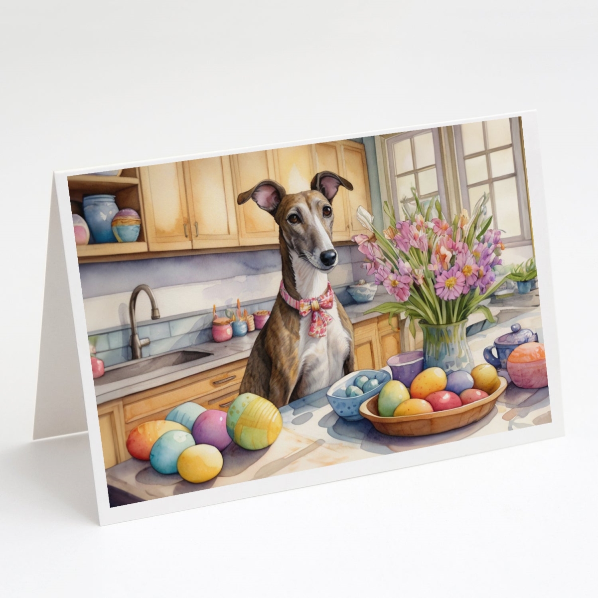 5 x 7 in. Decorating Easter Greyhound Greeting Cards - Pack of 8