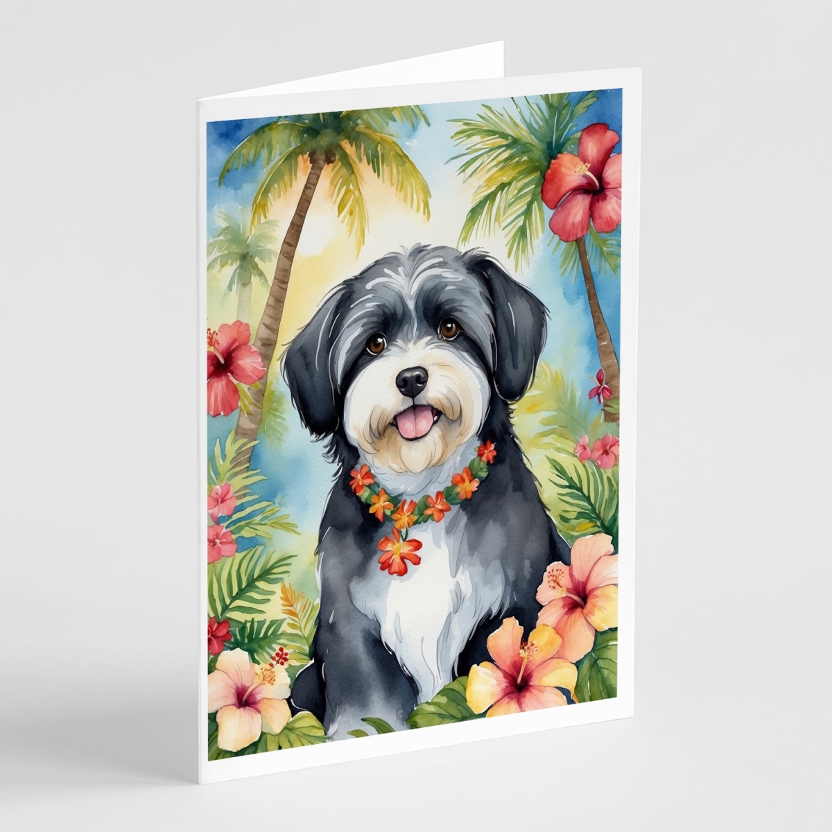 5 x 7 in. Havanese Luau Greeting Cards - Pack of 8