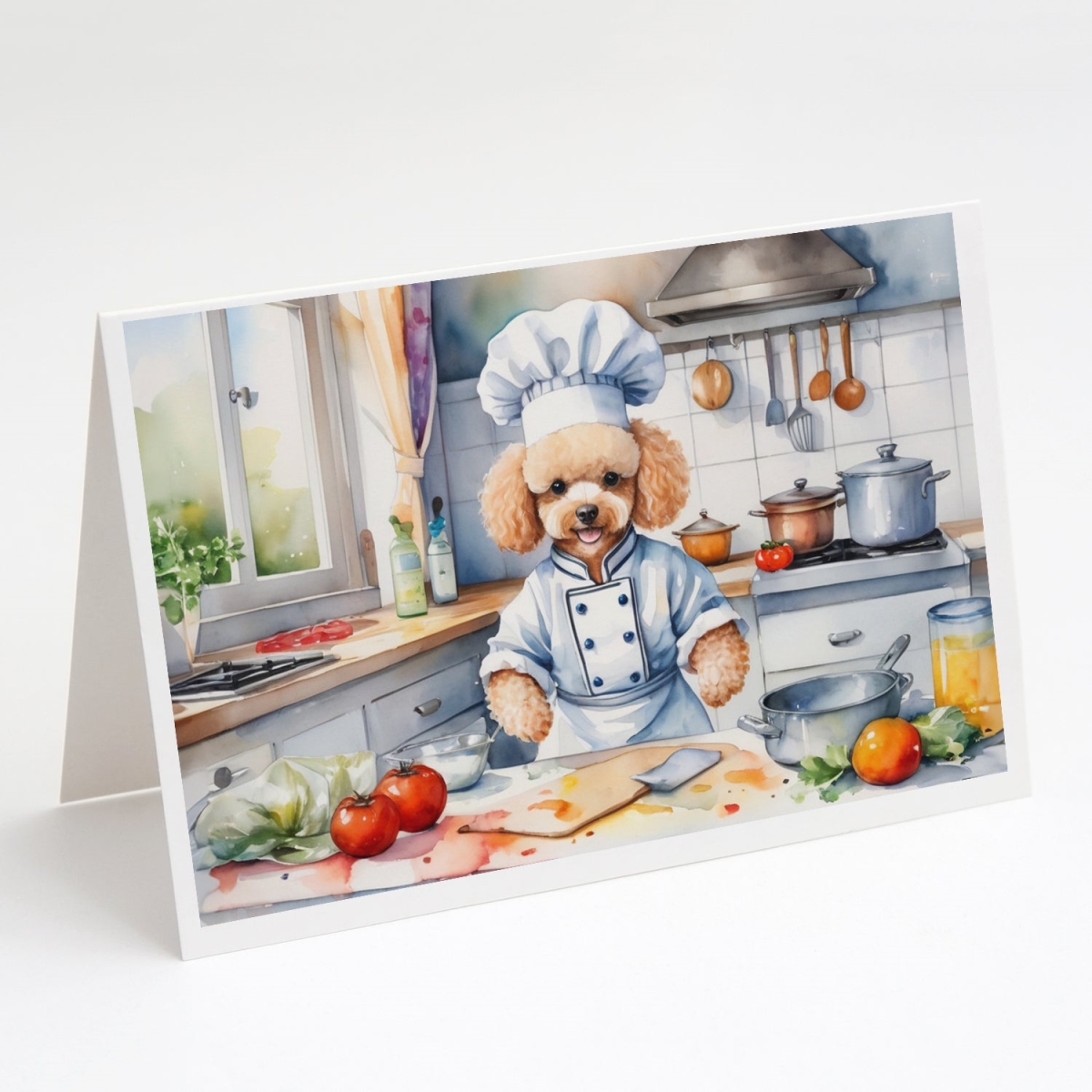 5 x 7 in. Poodle The Chef Greeting Cards - Pack of 8