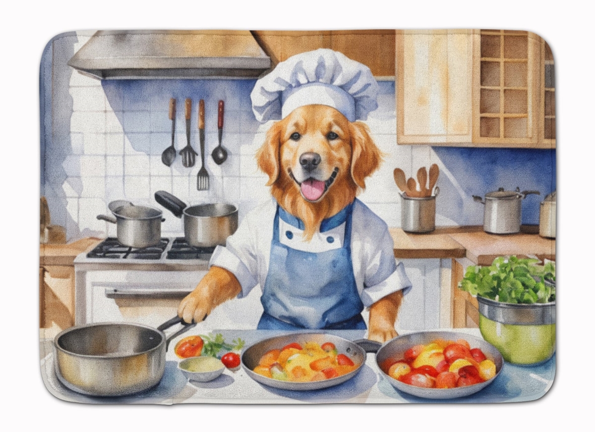 19 x 27 in. Golden Retriever The Chef Memory Foam Kitchen Mat