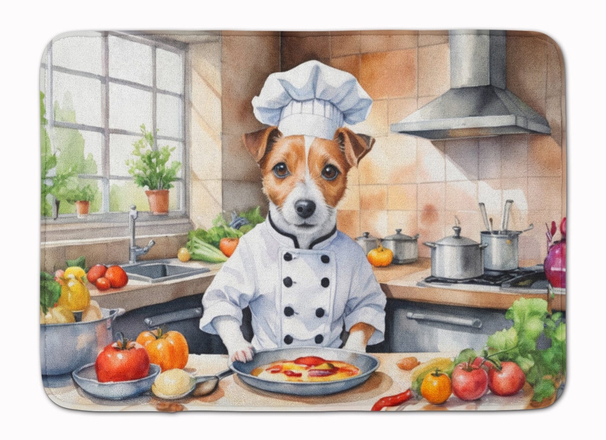 DAC6270RUG 19 x 27 in. Jack Russell Terrier The Chef Memory Foam Kitchen Mat