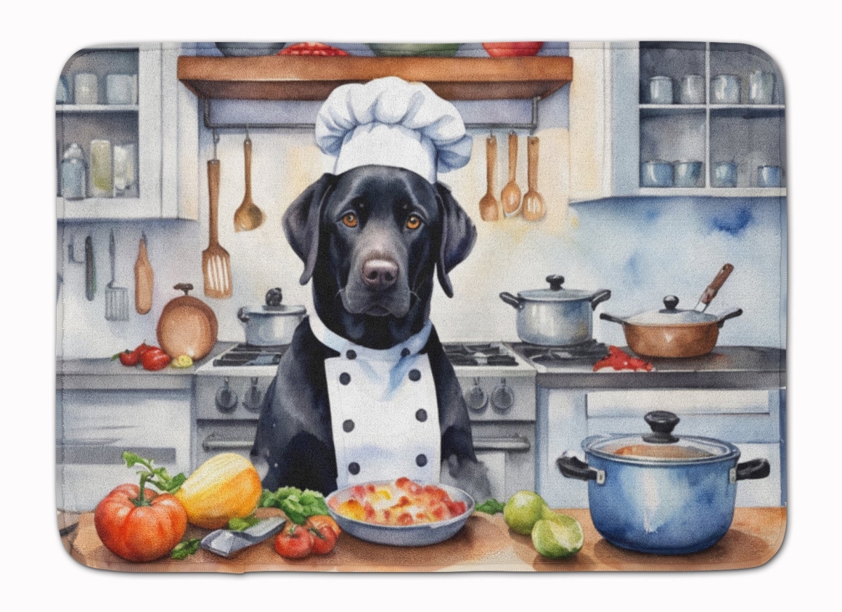 19 x 27 in. Black Labrador Retriever The Chef Memory Foam Kitchen Mat