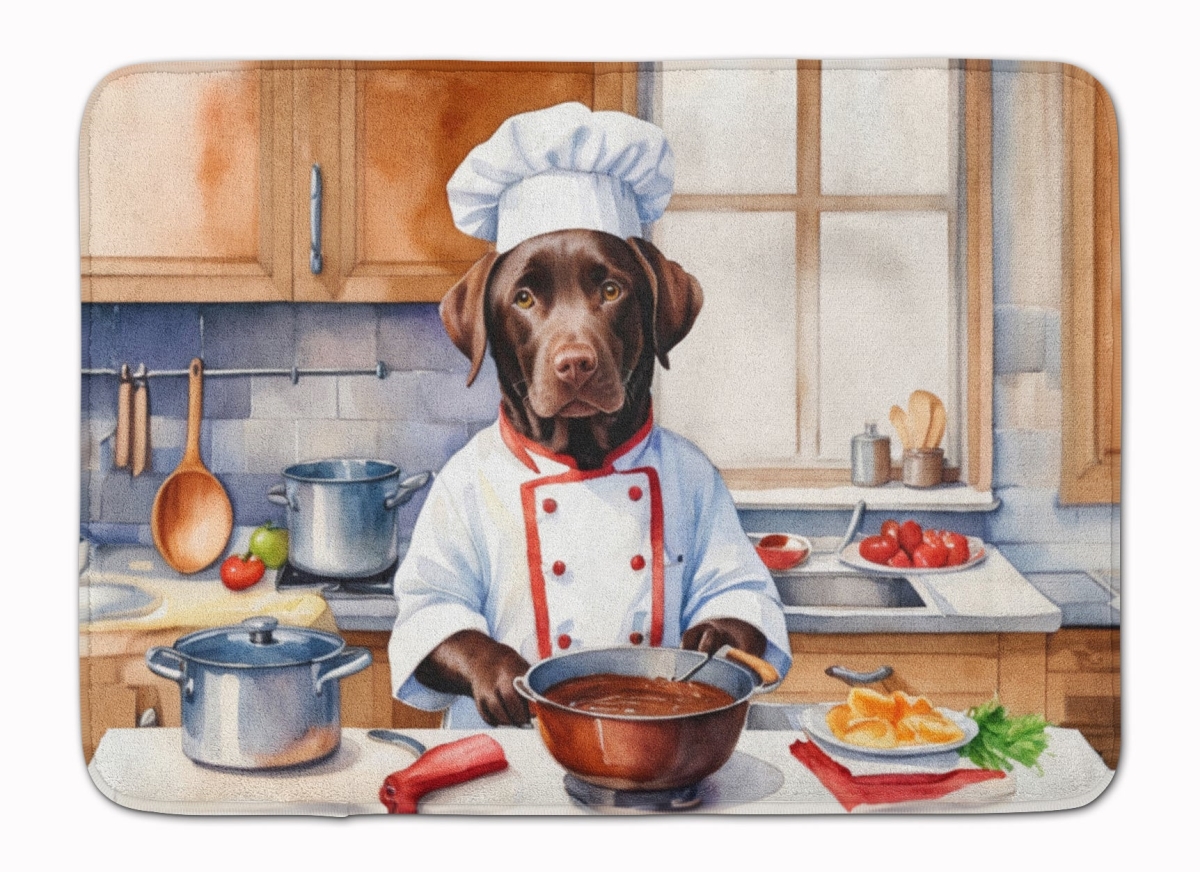 19 x 27 in. Chocolate Labrador Retriever The Chef Memory Foam Kitchen Mat