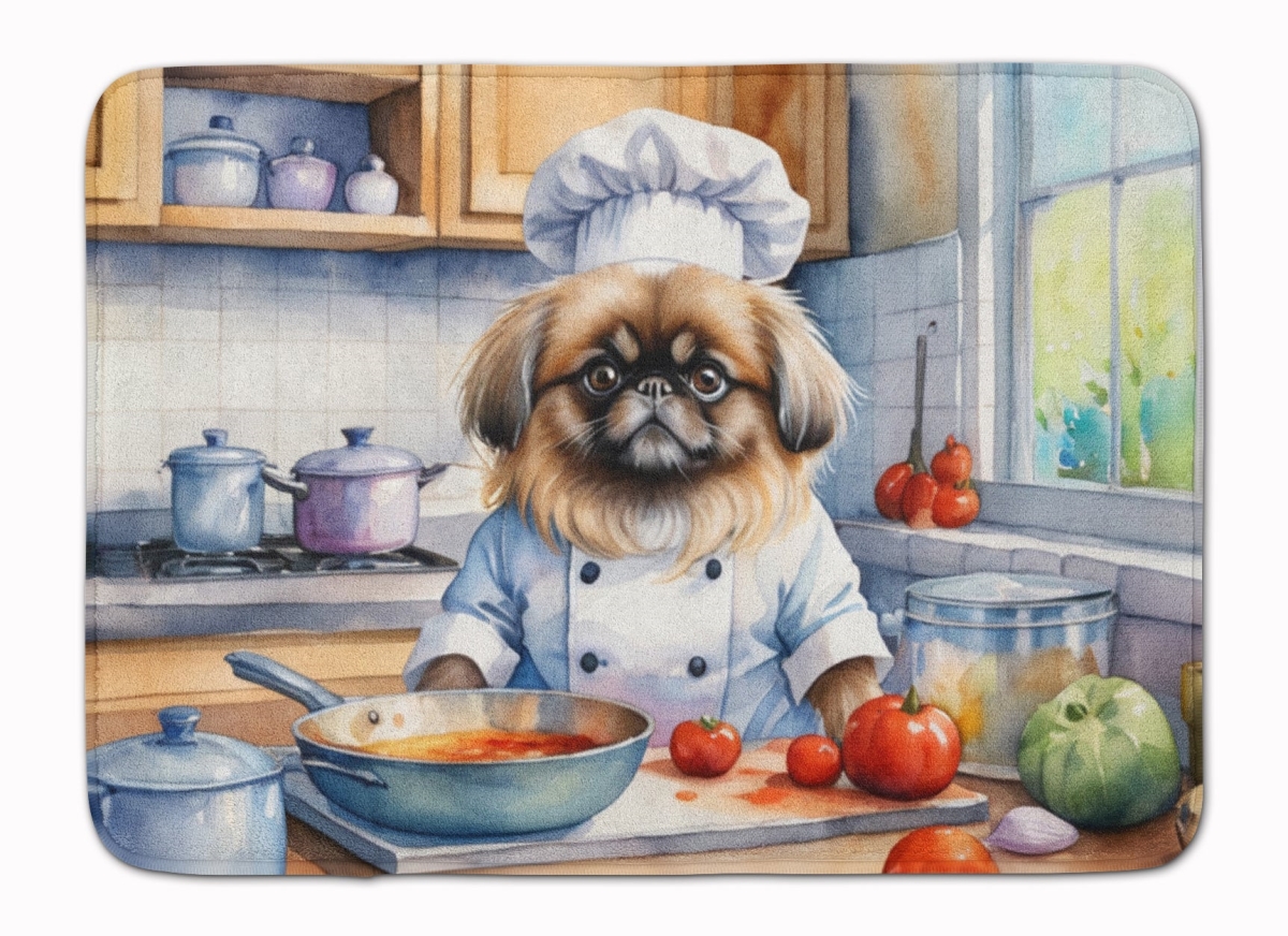 19 x 27 in. Pekingese The Chef Memory Foam Kitchen Mat