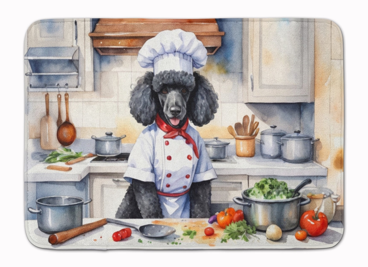 DAC6302RUG 19 x 27 in. Black Poodle The Chef Memory Foam Kitchen Mat