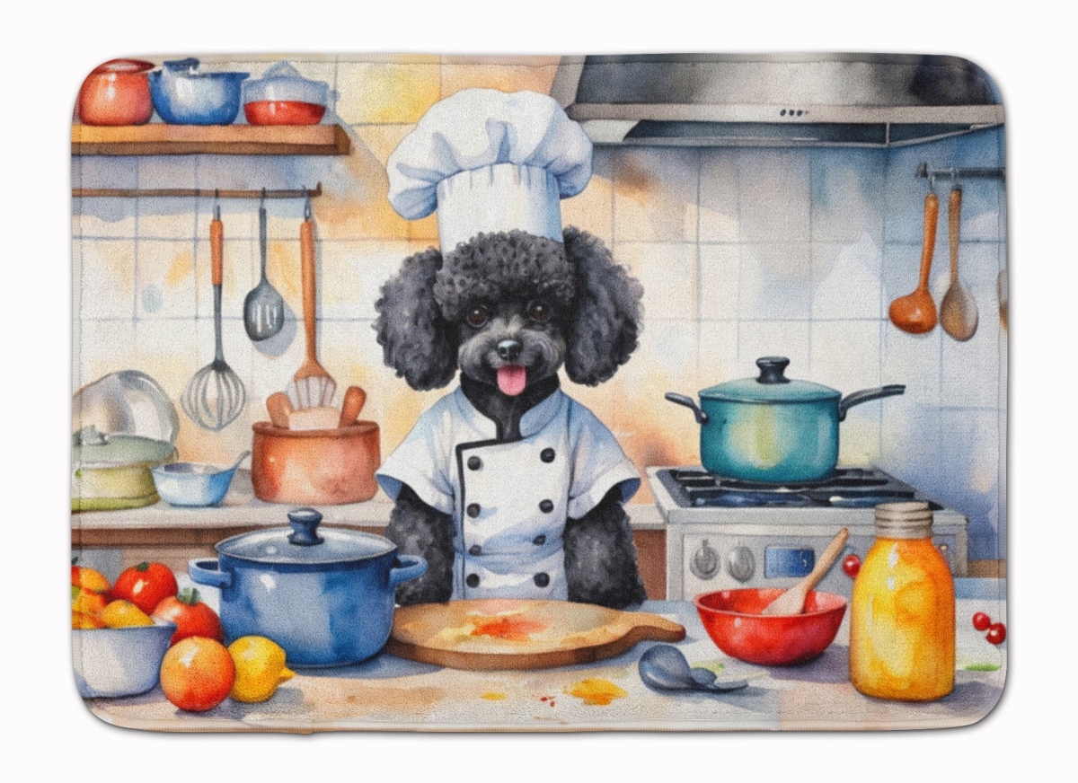 DAC6303RUG 19 x 27 in. Black Poodle The Chef Memory Foam Kitchen Mat