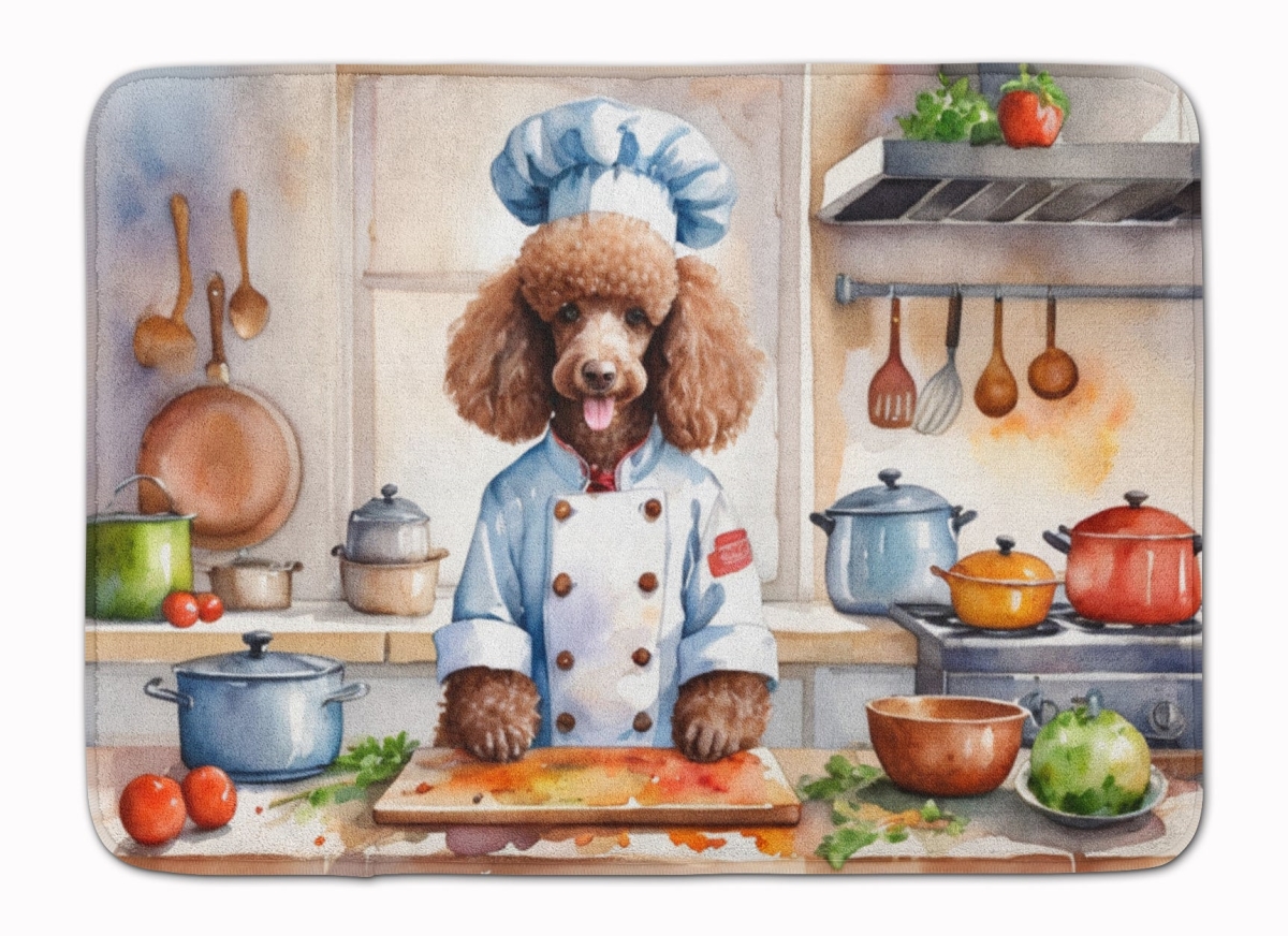 DAC6304RUG 19 x 27 in. Chocolate Poodle The Chef Memory Foam Kitchen Mat