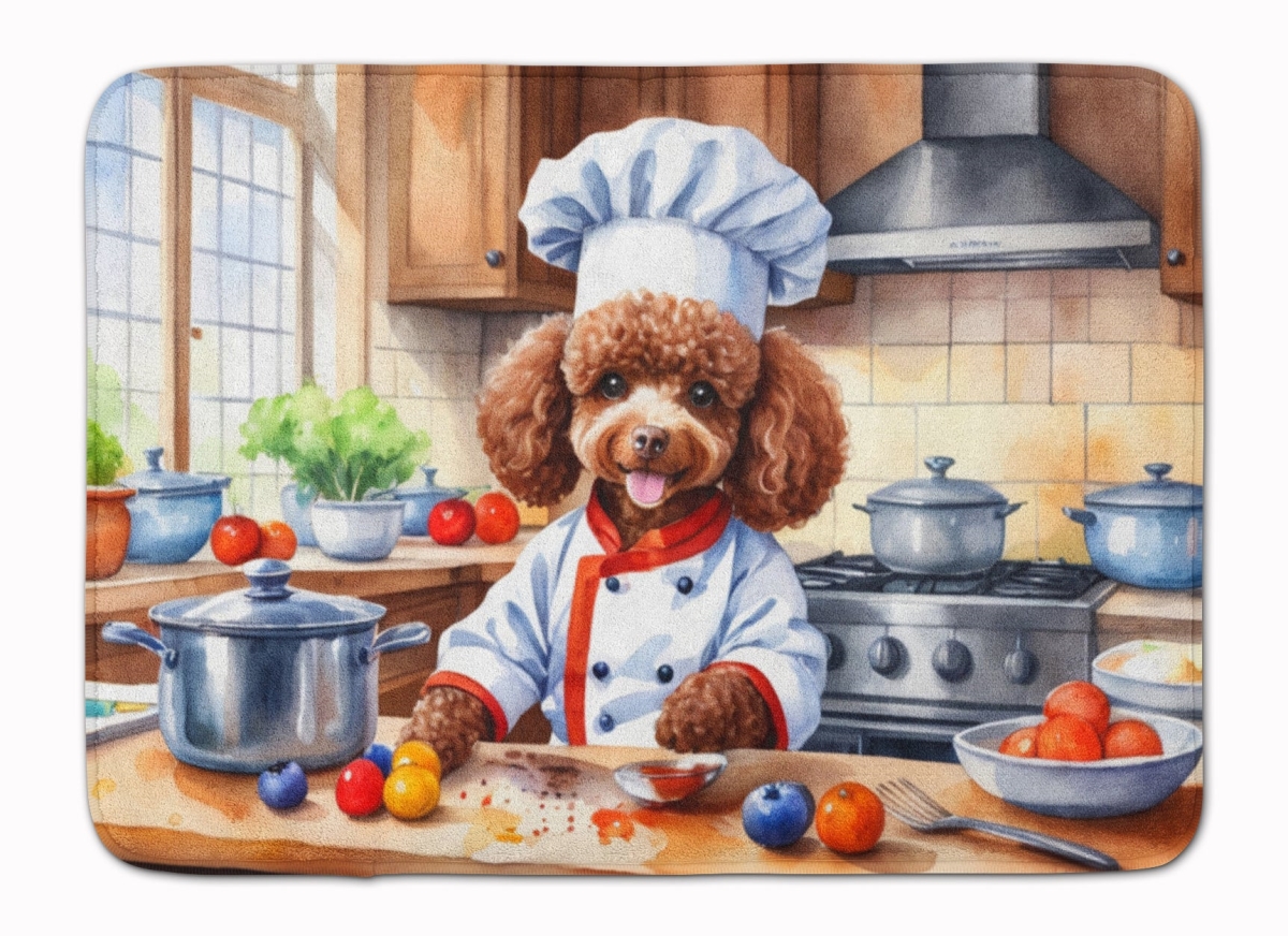 DAC6305RUG 19 x 27 in. Chocolate Poodle The Chef Memory Foam Kitchen Mat