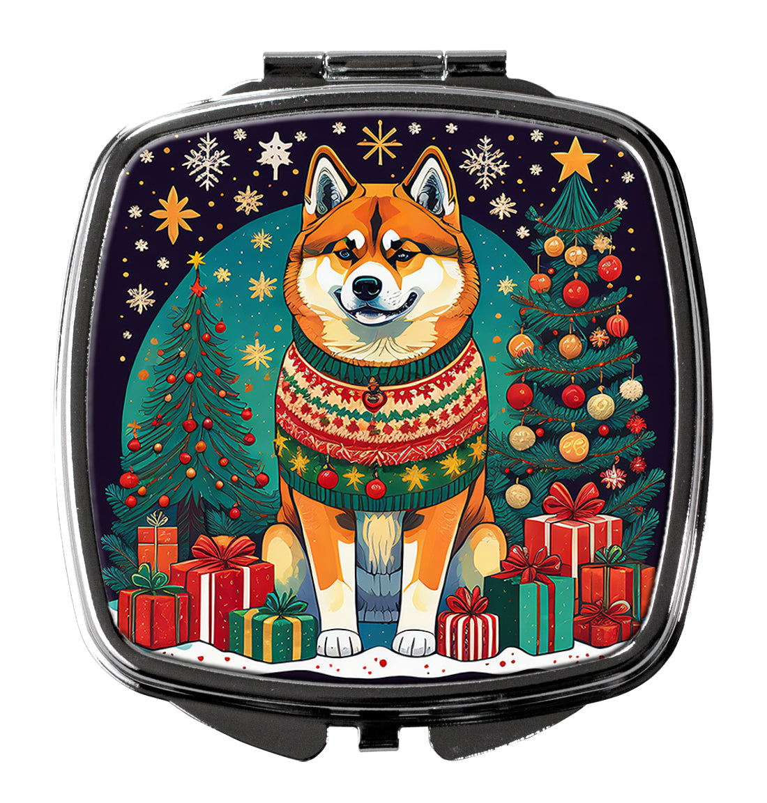 DAC1085SCM 3 x 2.75 in. Akita Christmas Compact Mirror