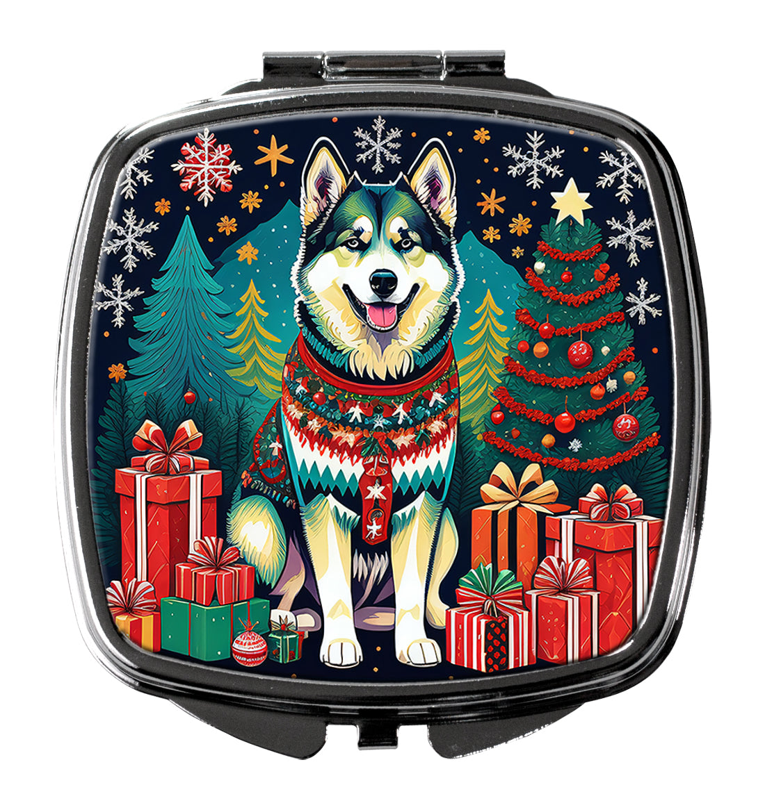 DAC1086SCM 3 x 2.75 in. Alaskan Malamute Christmas Compact Mirror