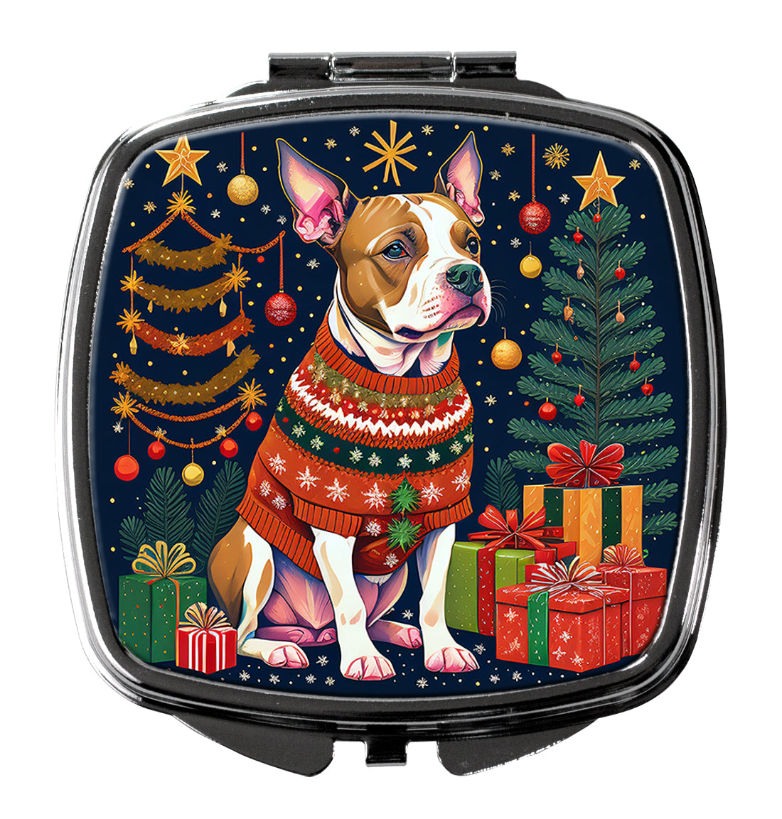 DAC1088SCM 3 x 2.75 in. Pit Bull Terrier Christmas Compact Mirror