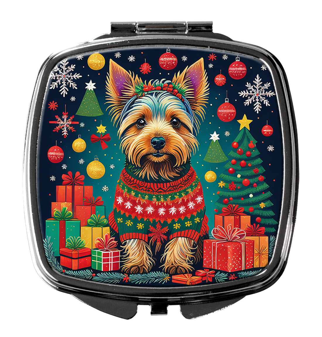 3 x 2.75 in. Australian Terrier Christmas Compact Mirror