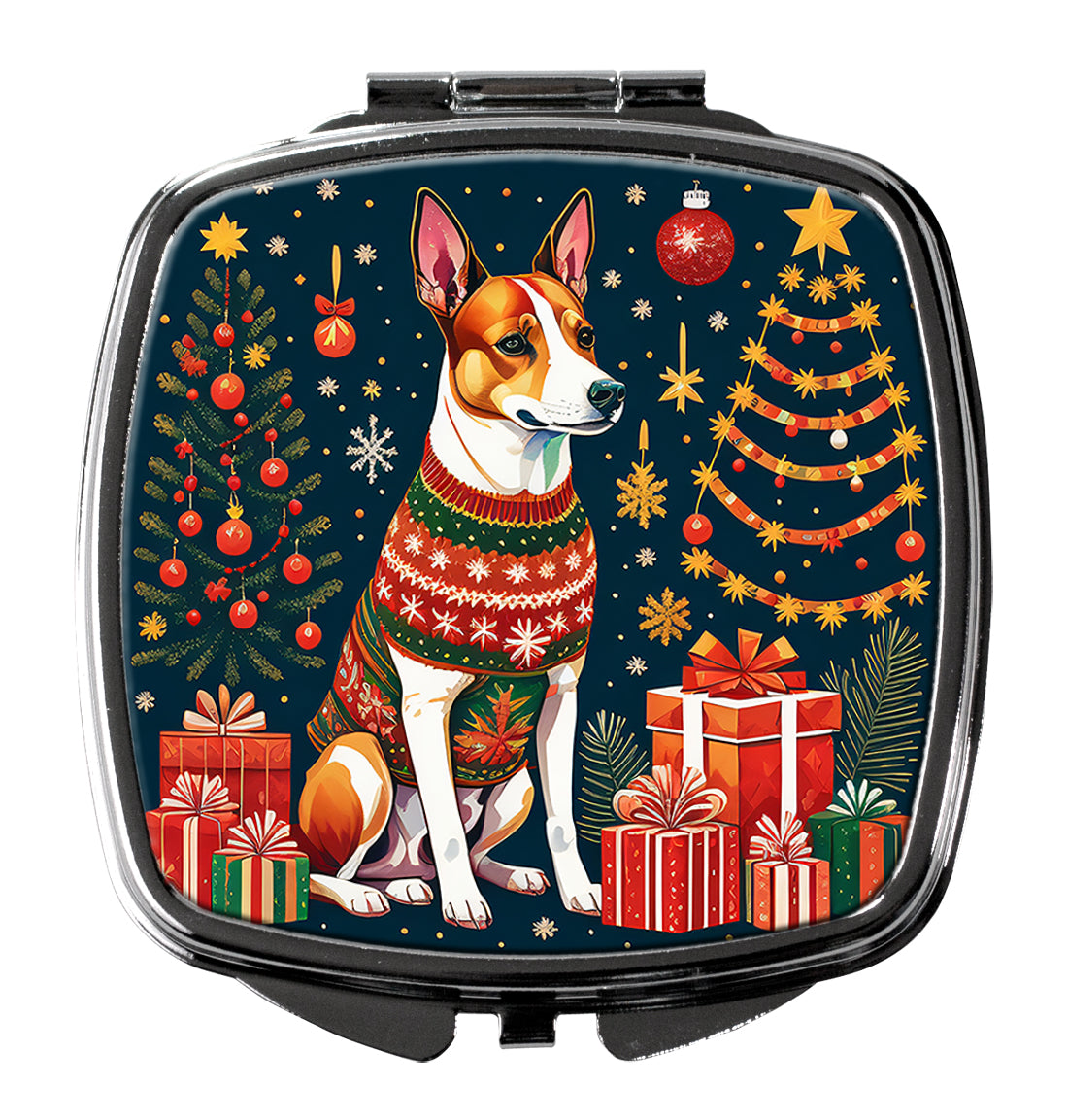 DAC1092SCM 3 x 2.75 in. Basenji Christmas Compact Mirror