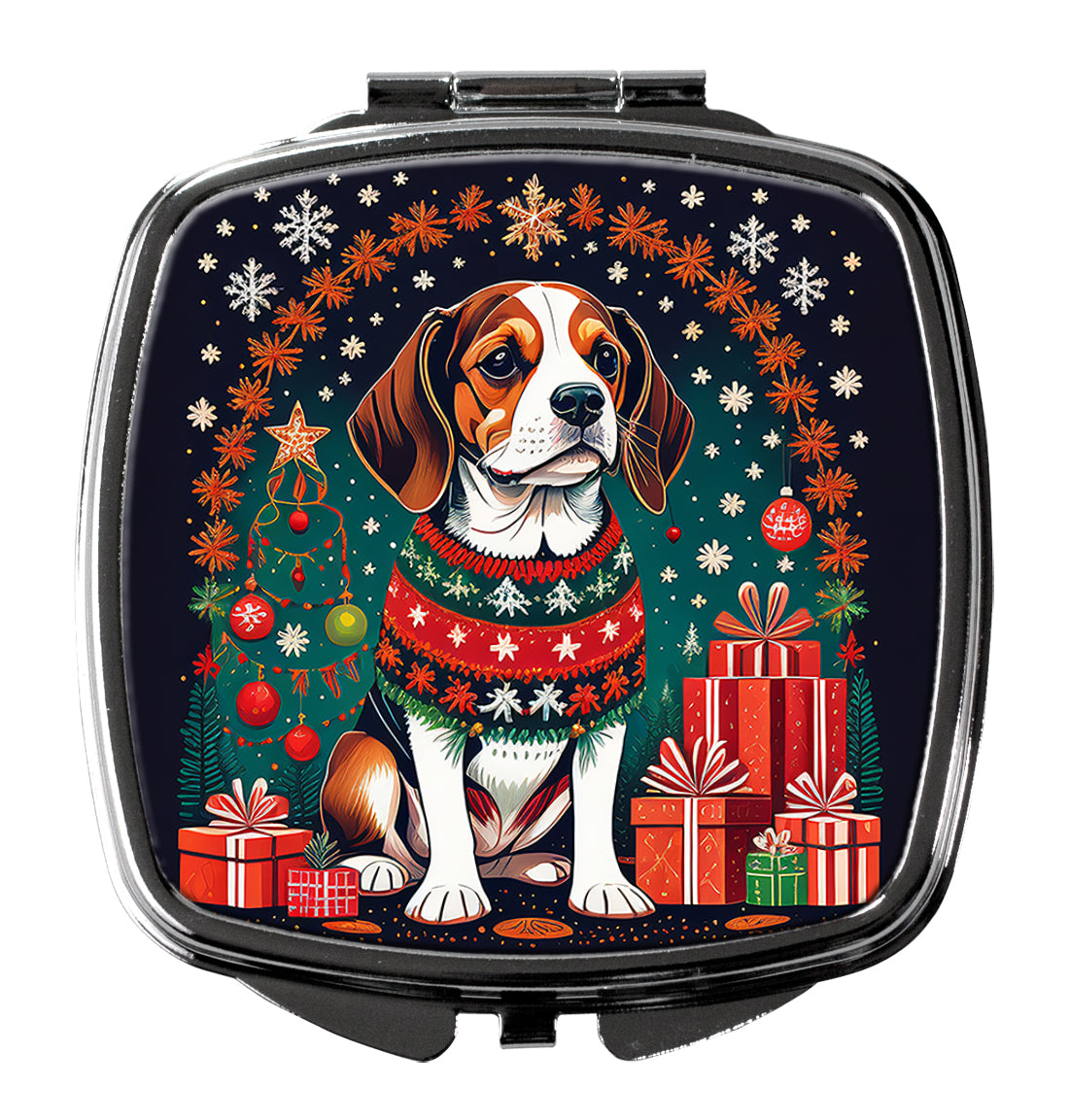 DAC1094SCM 3 x 2.75 in. Beagle Christmas Compact Mirror