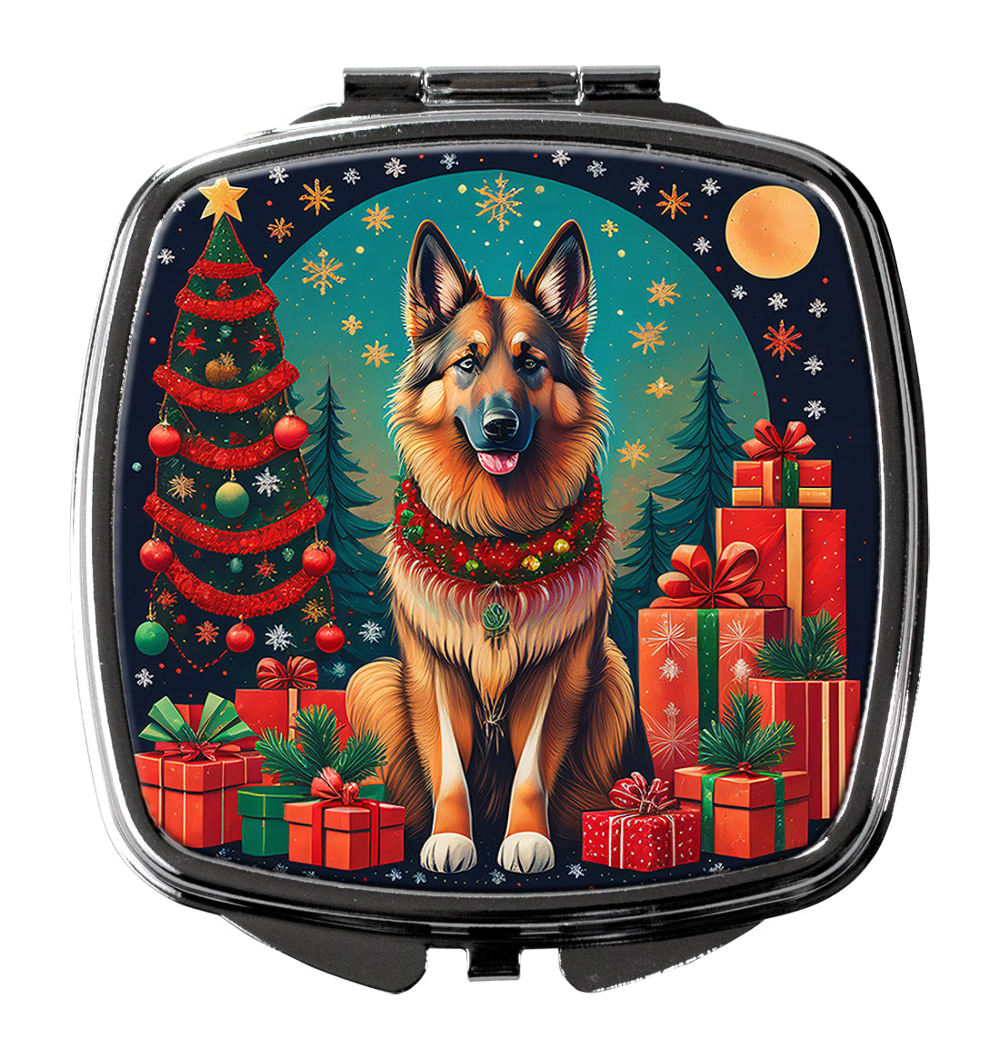 DAC1098SCM 3 x 2.75 in. Belgian Tervuren Christmas Compact Mirror