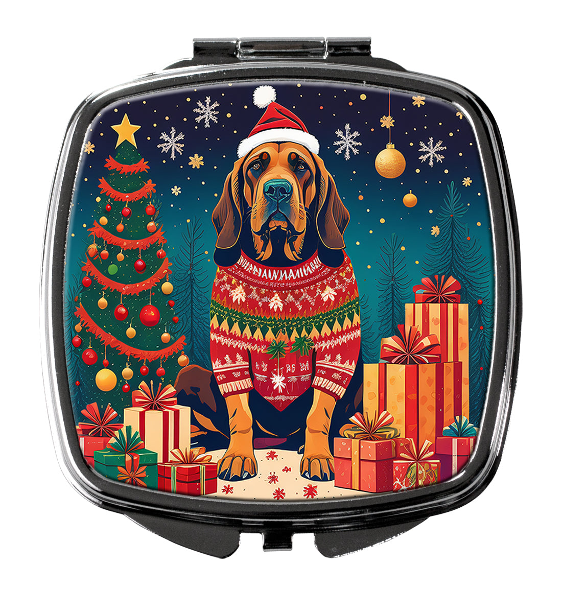 DAC1101SCM 3 x 2.75 in. Bloodhound Christmas Compact Mirror