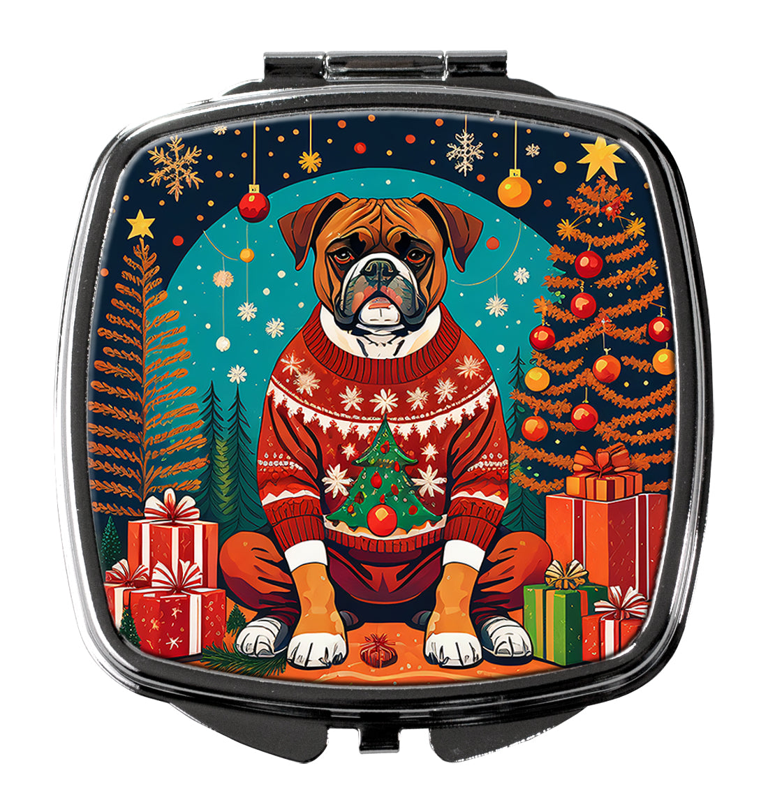 DAC1106SCM 3 x 2.75 in. Boxer Christmas Compact Mirror