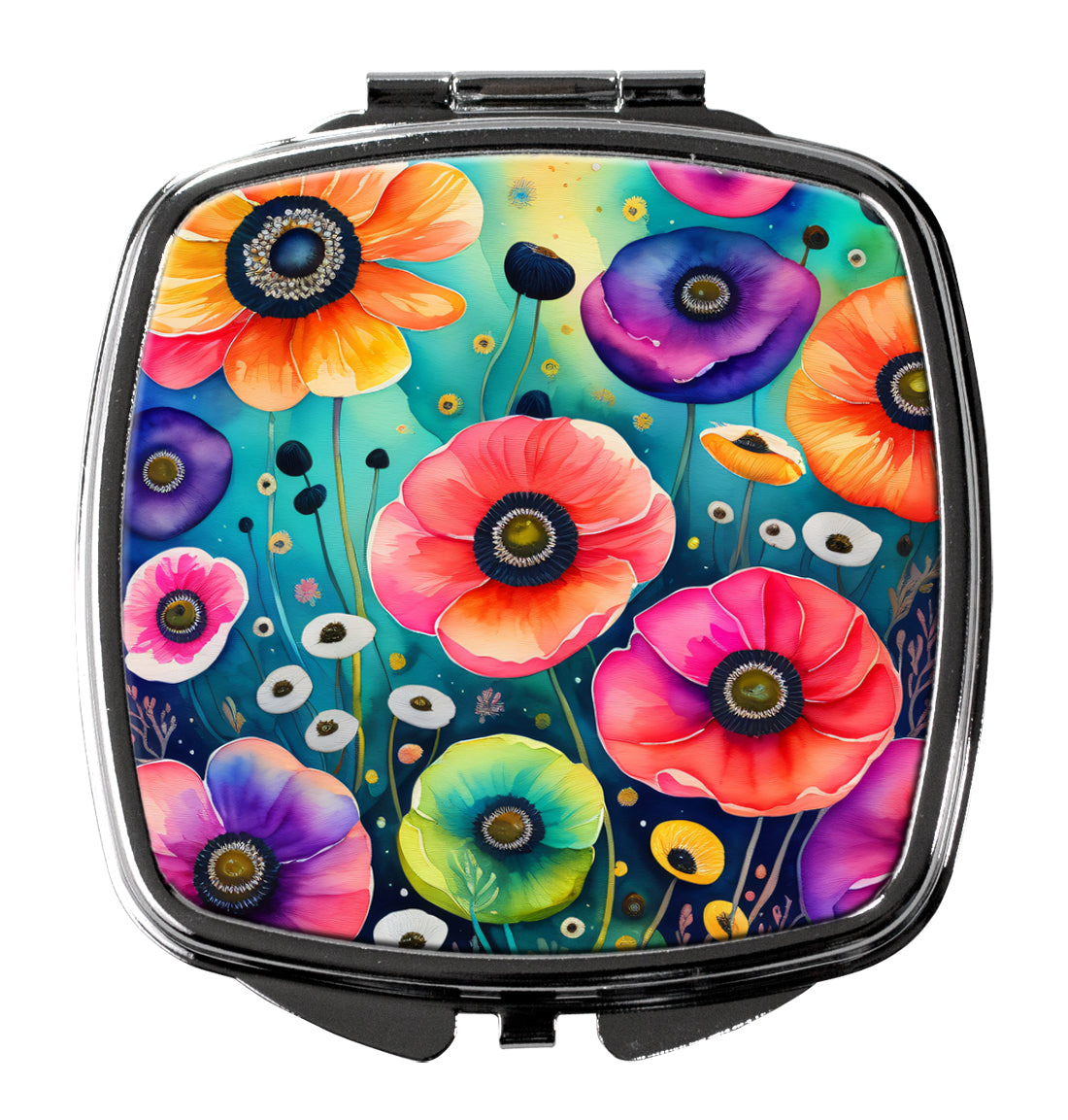DAC1923SCM 3 x 2.75 in. Colorful Anemones Compact Mirror