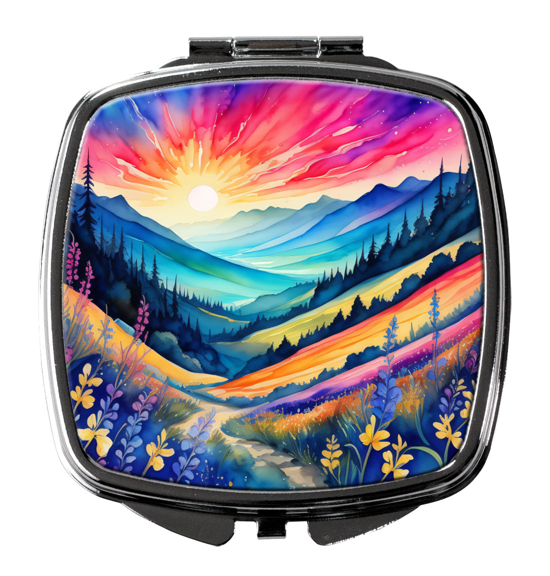 DAC1924SCM 3 x 2.75 in. Colorful Annual Larkspur Compact Mirror